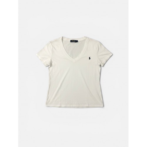 Polo Ralph Lauren Γυναικείο Λευκό V-Neck T-Shirt L